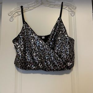 Black / silver sequence Only cropped top - gently used